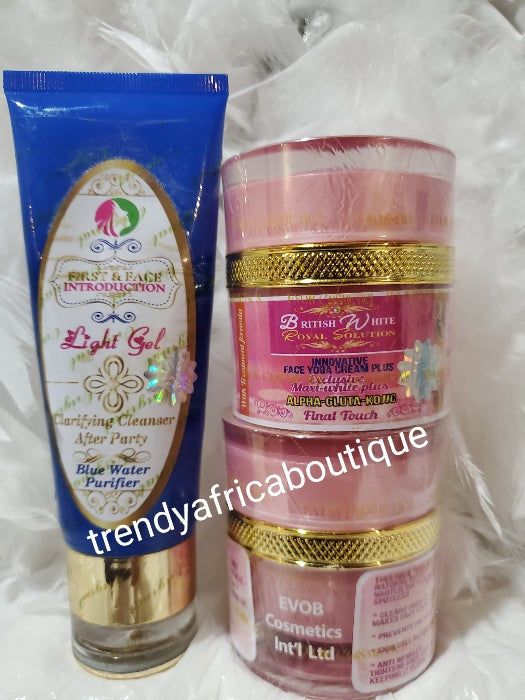 2 in 1 Evob costmetics British White Royal Solution innovative Face cream PLUS exclusive maxi white 75g jar x 1 plus Clarifying face wash 150mlx1