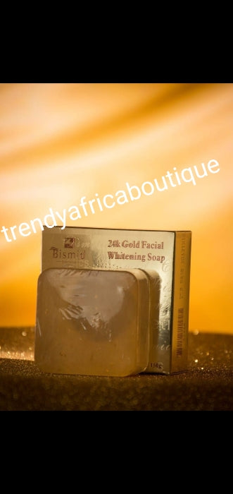 Bismid Cosmetics 24k Gold Gesichtsaufhellungsseife mit ätherischem Öl, gegen Flecken und Falten, 150 g x 1