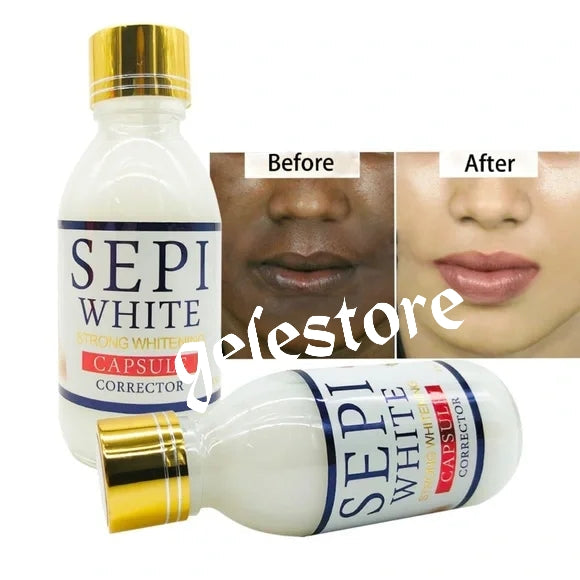 4pcs set SEPI WHITE STRONG Whitening Corrector body lotion, face cream, soap &  sepi concentrated serum. Dark spot corrector serum Super effective