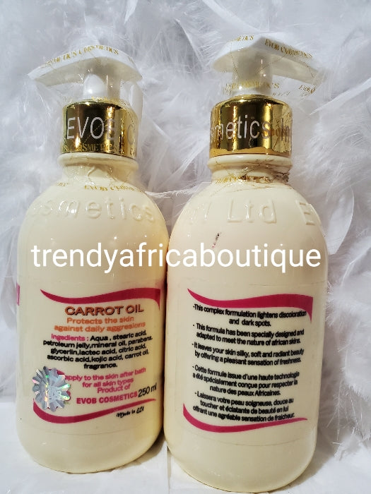 Madam white plus, flawless skin exclusive. Xtra whitening milk with carrots oil extracts for all skin type. Universal corrector, brightening  Body Lotion 250ml x 1 bottle,