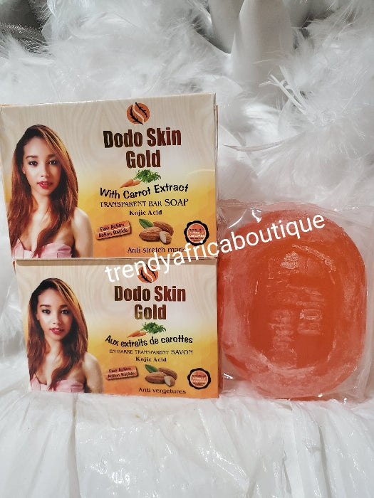 4pc. Set Dodo skin gold with carrot extract 7days white up lotion, spot removal oil, black spots corrector cream &  bathing soap