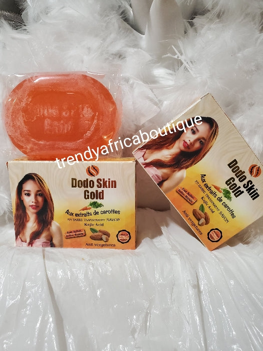 2  Dodo skin gold with carrot extract 7days white transparent. bathing soap price is for 2