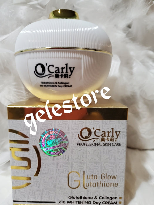 Ocarly glutathion Glow x10 whitening Day Face cream. Anti pimples, black spots, blemishes etc.100g x 1 jar