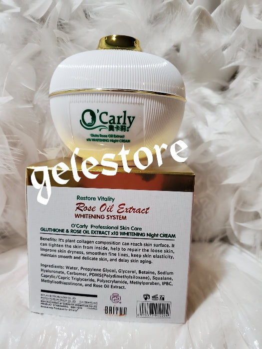 Ocarly Gluta rosy White++ x10 whitening night Face cream with Rode oil Trendy Africa Boutique Ocarly Gluta rosy White++ x10 whitening night Face cream with Rode oil Trendy Africa Boutique