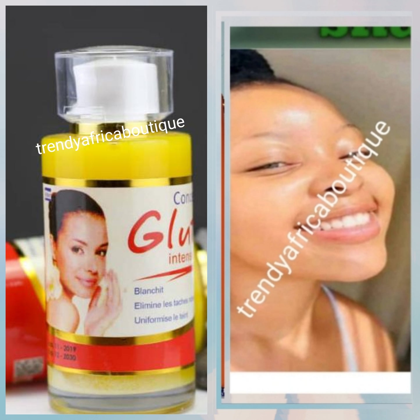 Gluta C concentrate intense whitening and glowing Serum/oil. 120ml bottle. Gives Beautiful yellow undertone