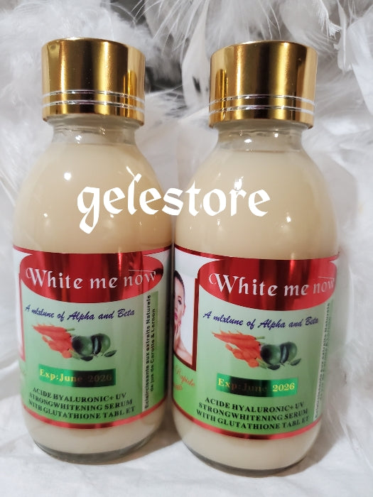 WHITE ME NOW strong whitening serum with glutathione, carrot and lemon extracts Rapid action.  100mlx1. Add into body lotion