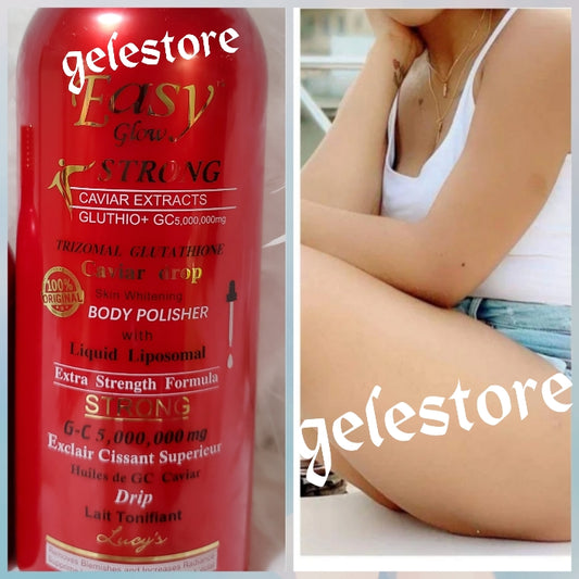 Easy Glow Strong Caviar extracts body lotion 400ml,  strong whitening & body polishing formula with caviar drop