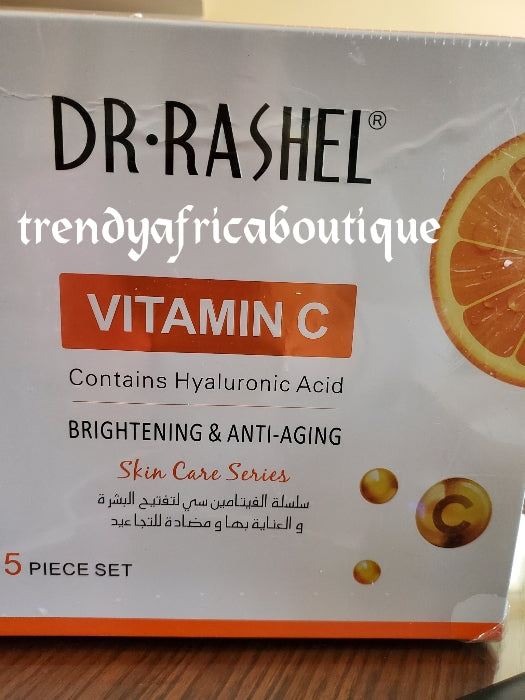 5 piece set. Dr. Rashel Vitamin C face Brightening & anti aging face serum, face cream, toner, cleansing milk contains Hyaluronic acid. 💯 AUTHENTIC