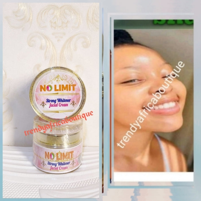 New Package 75g jar. NO LIMIT strong facial whitening face cream. Soften and moisturize. 100% response on darks spots, pimples and acne. 7 days Action. X 1