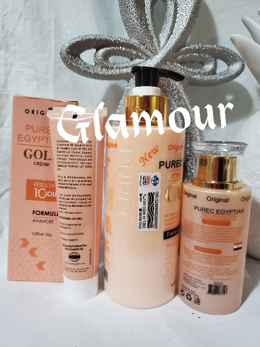 PERFECT COMBO: AUTHENTIC Purec Egyptian magic gold body lotion, whiteing serum 100ml,  egyptian gold tube cream, Hydroquinone free!!