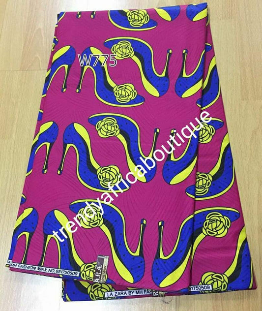 Quality African Cotton wax print  fabric. Classic design Java print with background design. Sold per 6yds.