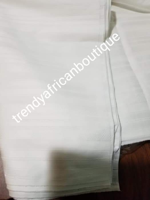 Sale sale: Top quality  Pure white swiss voile lace fabric for Nigerian Men native outfit. Soft quality fabric. Can be use for agbada/3pc outfit for men. Sold per 5yds. Price is for 5yds